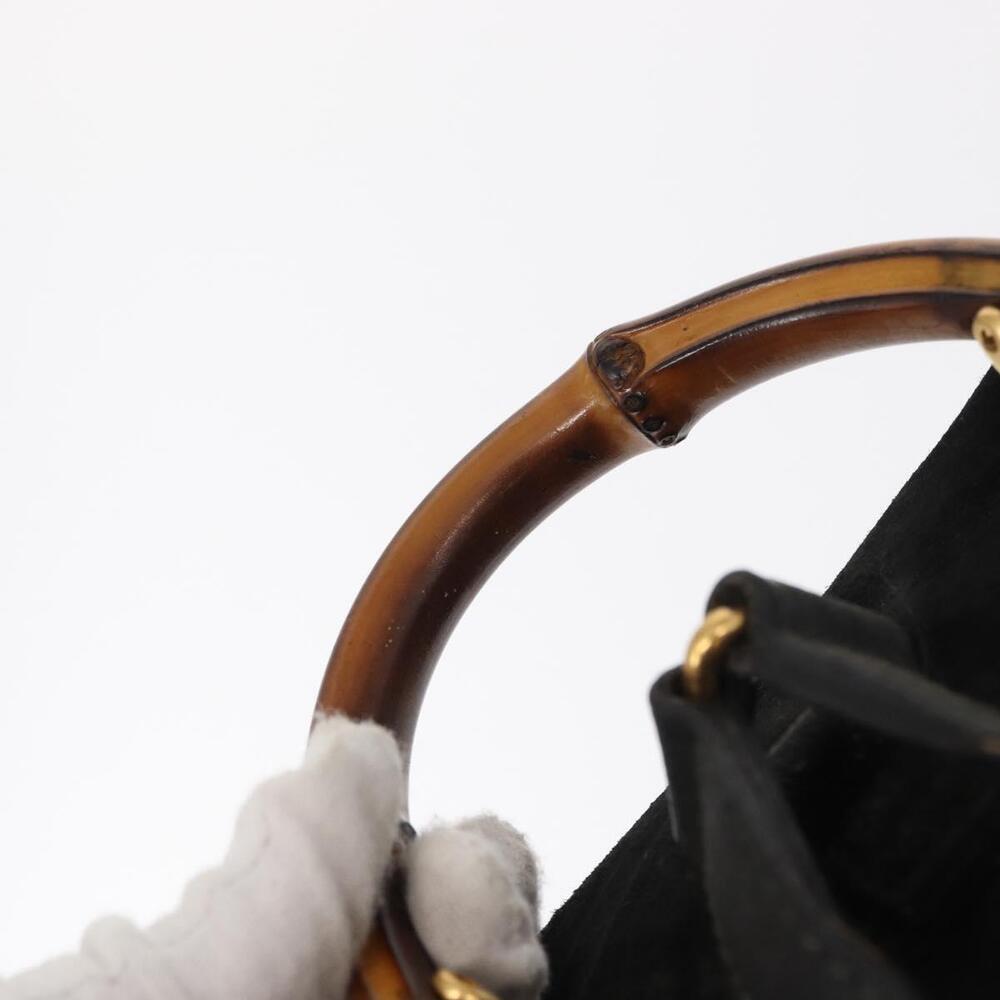 GUCCI Bamboo Backpack Leather Black Gold 003 2058 0030 Auth 156278 - Picture 14 of 16